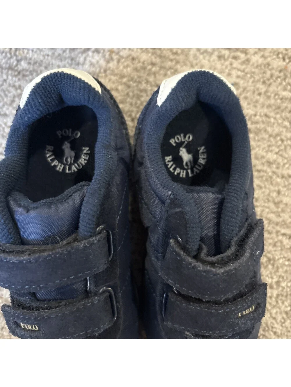 Polo Ralph Lauren toddlers sneakers Size 7 13cm Navy Blue With Straps Pony Logo